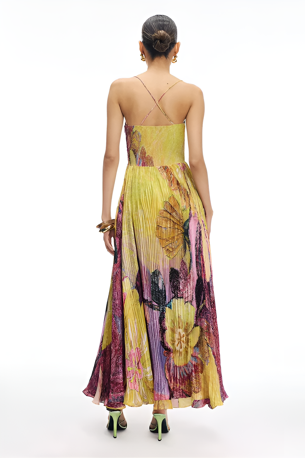 Multicolored Ikat Print Maxi Dress