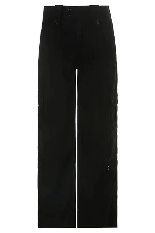 Retro Street Style Pocket Denim Pants