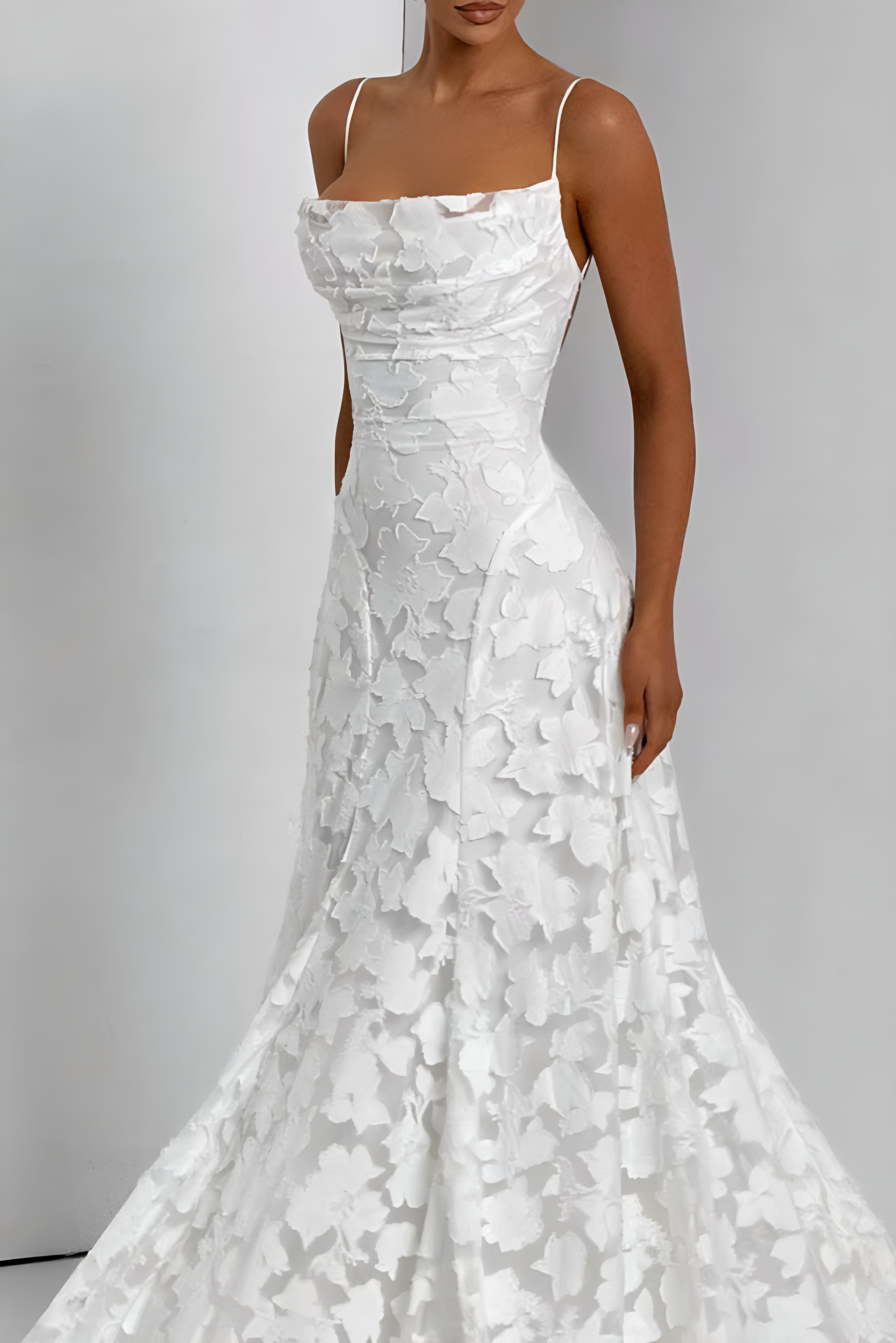Floral Lace Spaghetti Strap Maxi Dress
