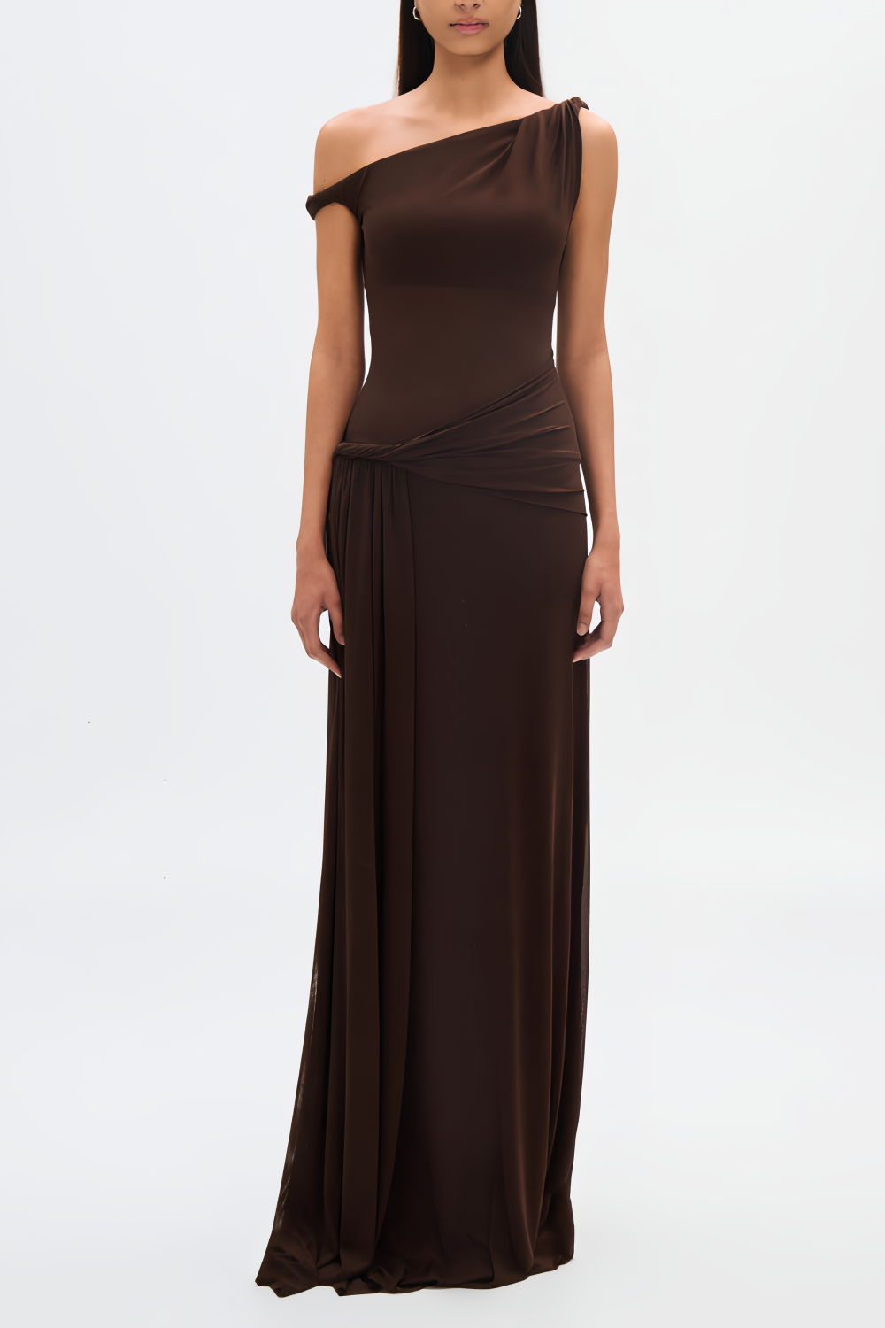 Espresso Sisal Mesh Maxi Dress