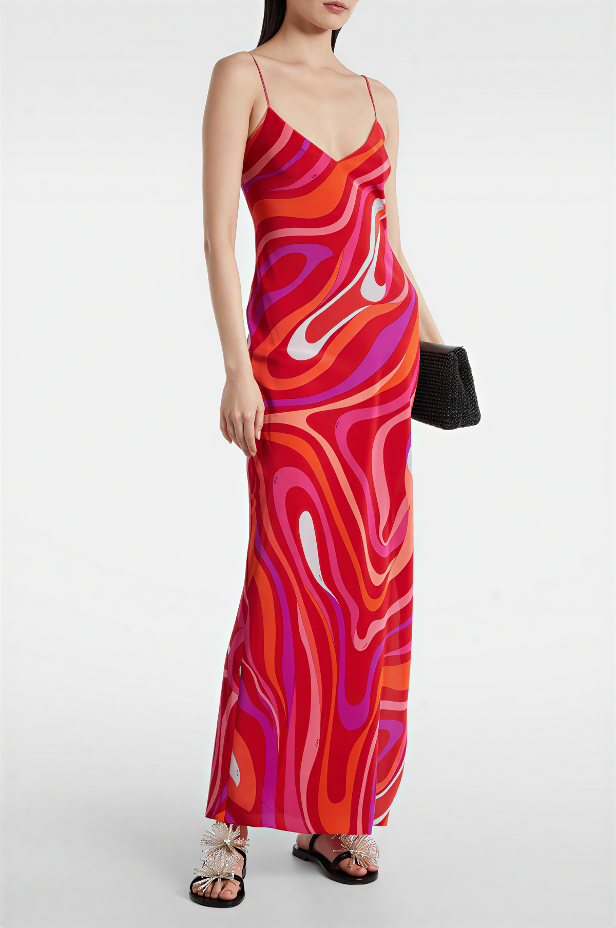 Swirl Print Maxi Dress