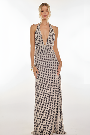 Camoni Polka Dot Diary Maxi Dress