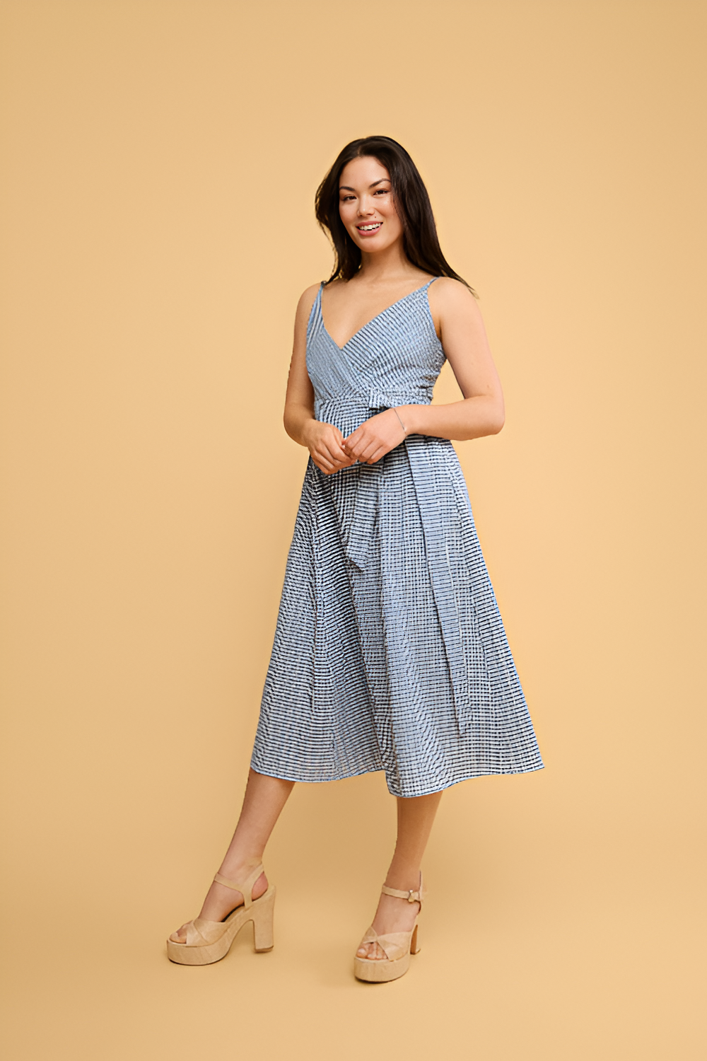 Lauren Dress in Blue Gingham