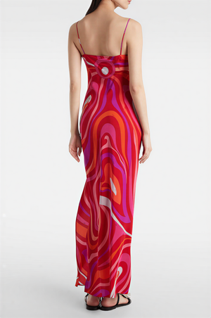 Swirl Print Maxi Dress