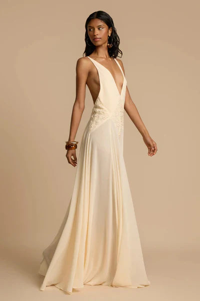 Plunging V Maxi Dress