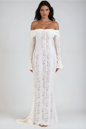 Lace Off-Shoulder Maxi Dress