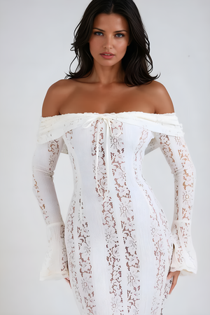 Lace Off-Shoulder Maxi Dress